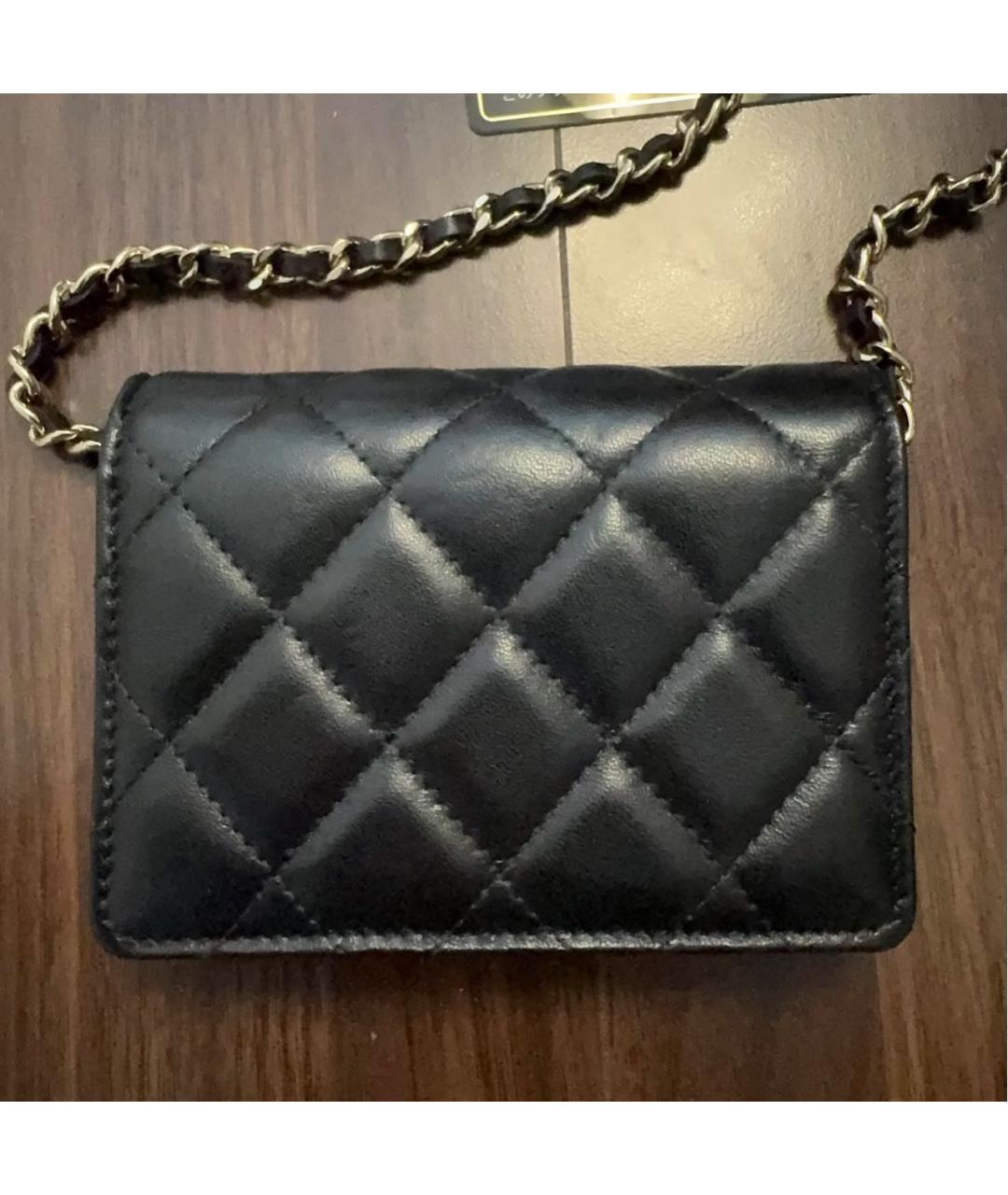 CHANEL Черная кожаная сумка через плечо, фото 4