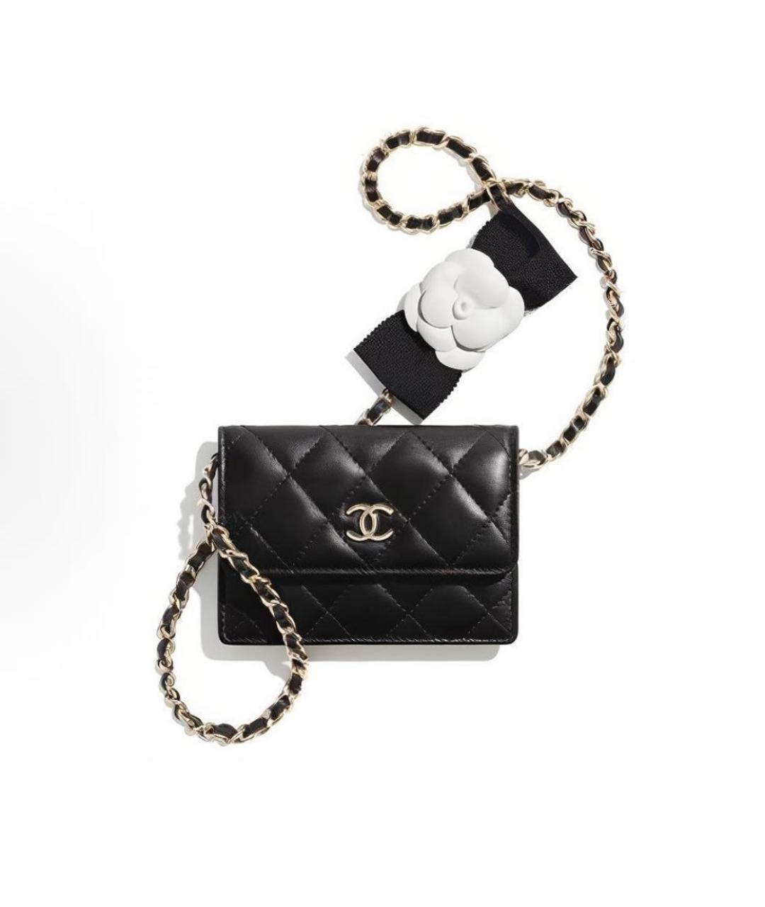 CHANEL Черная кожаная сумка через плечо, фото 8