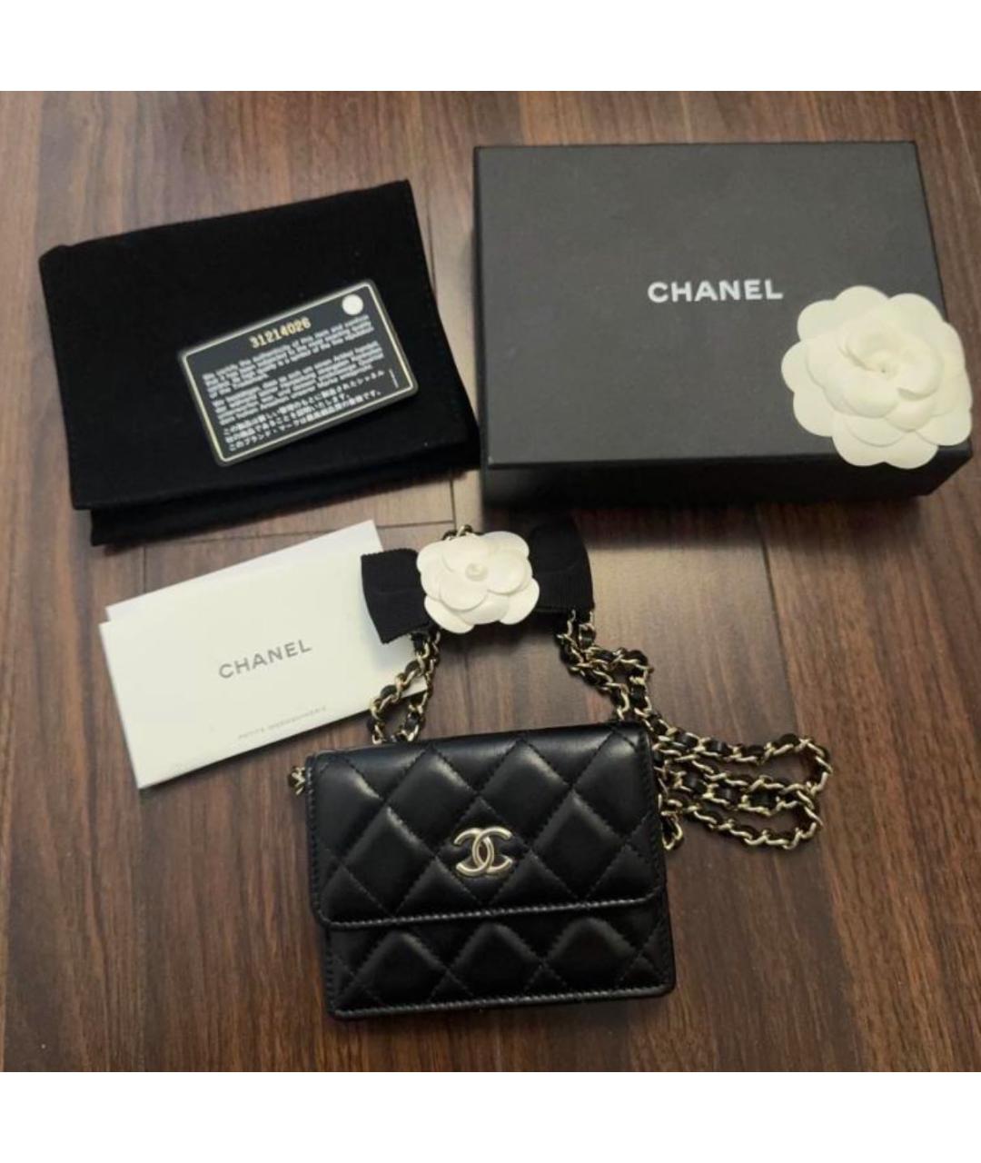 CHANEL Черная кожаная сумка через плечо, фото 2