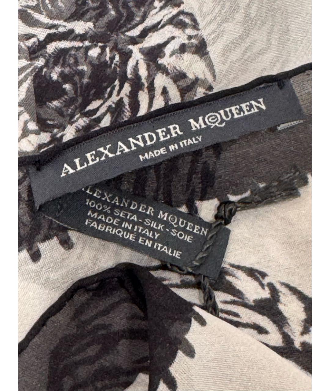 ALEXANDER MCQUEEN Белый шелковый платок, фото 3