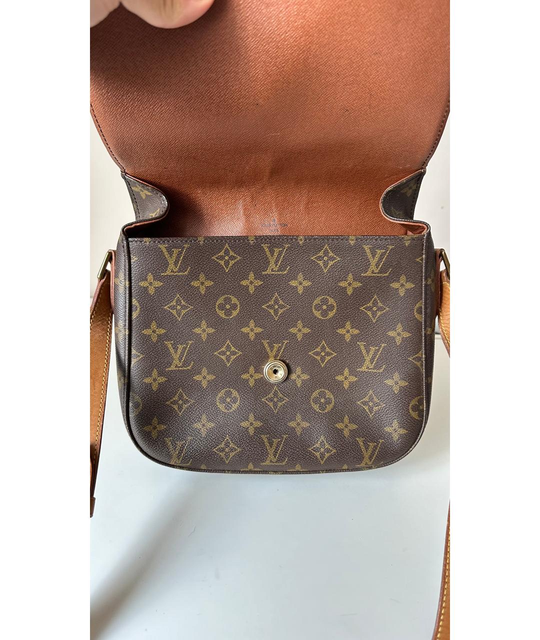 LOUIS VUITTON Коричневая кожаная сумка через плечо, фото 9