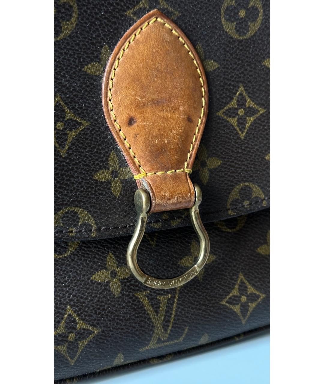 LOUIS VUITTON Коричневая кожаная сумка через плечо, фото 5