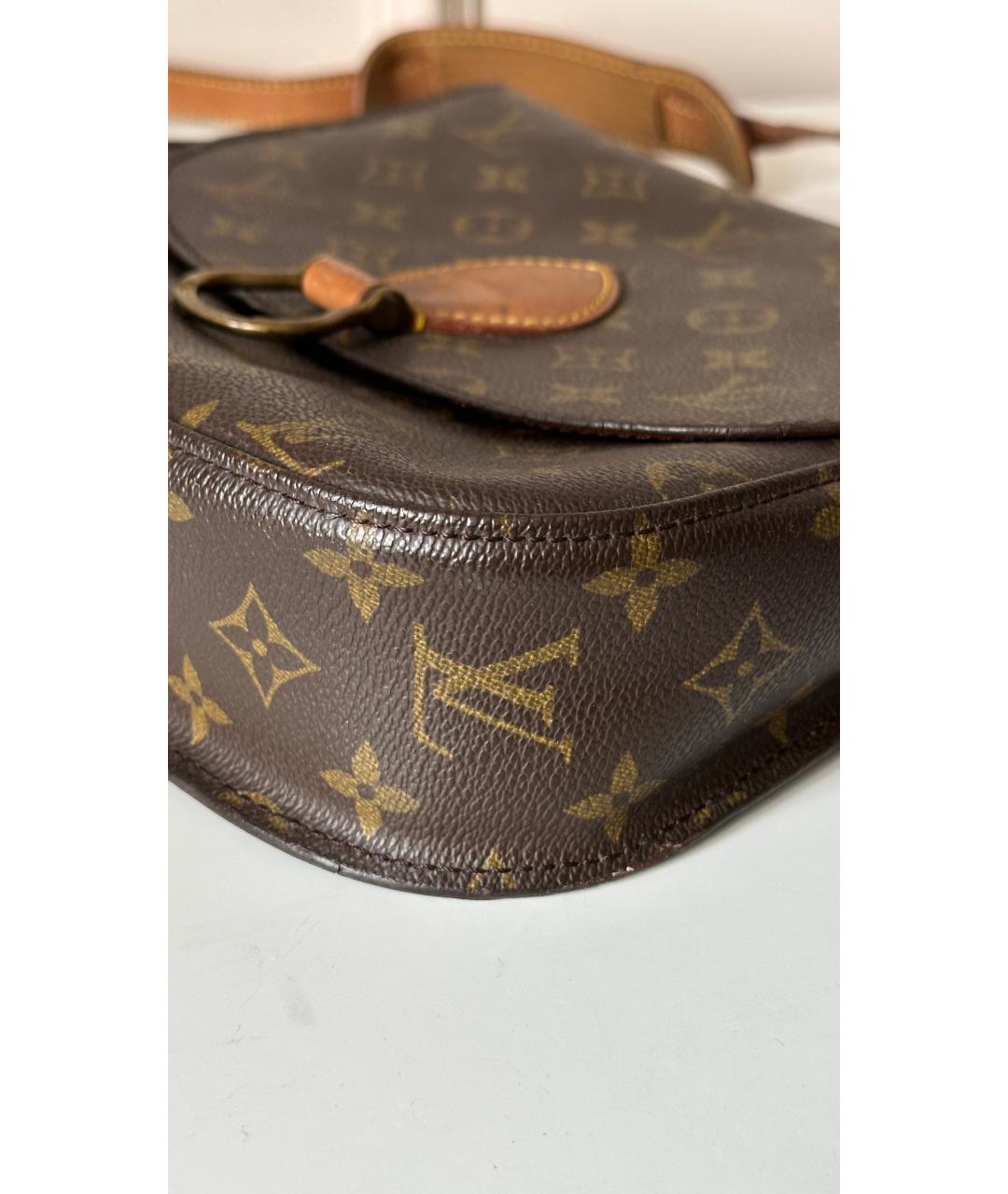 LOUIS VUITTON Коричневая кожаная сумка через плечо, фото 8