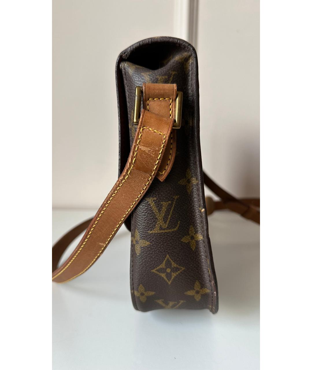 LOUIS VUITTON Коричневая кожаная сумка через плечо, фото 4