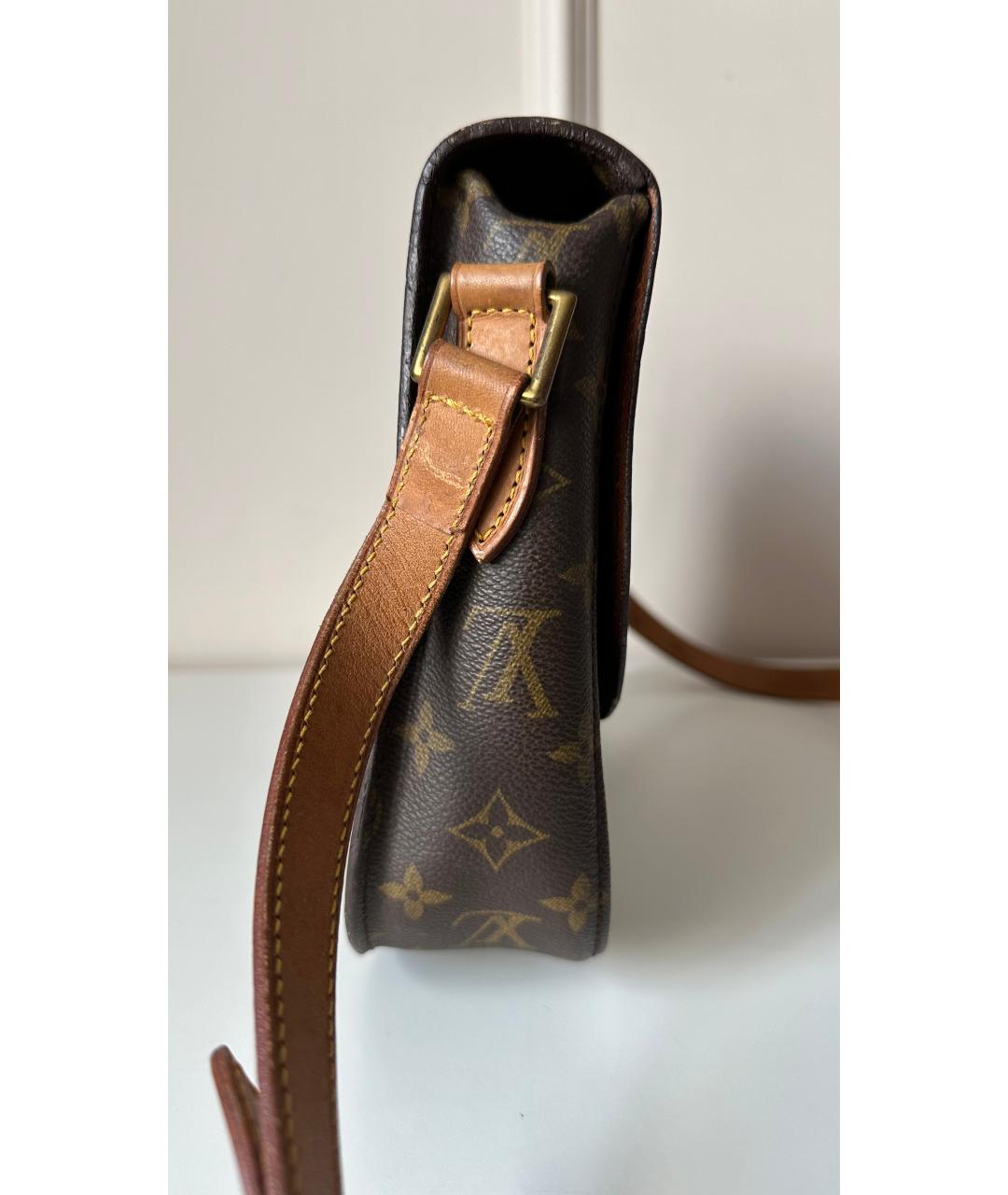 LOUIS VUITTON Коричневая кожаная сумка через плечо, фото 2