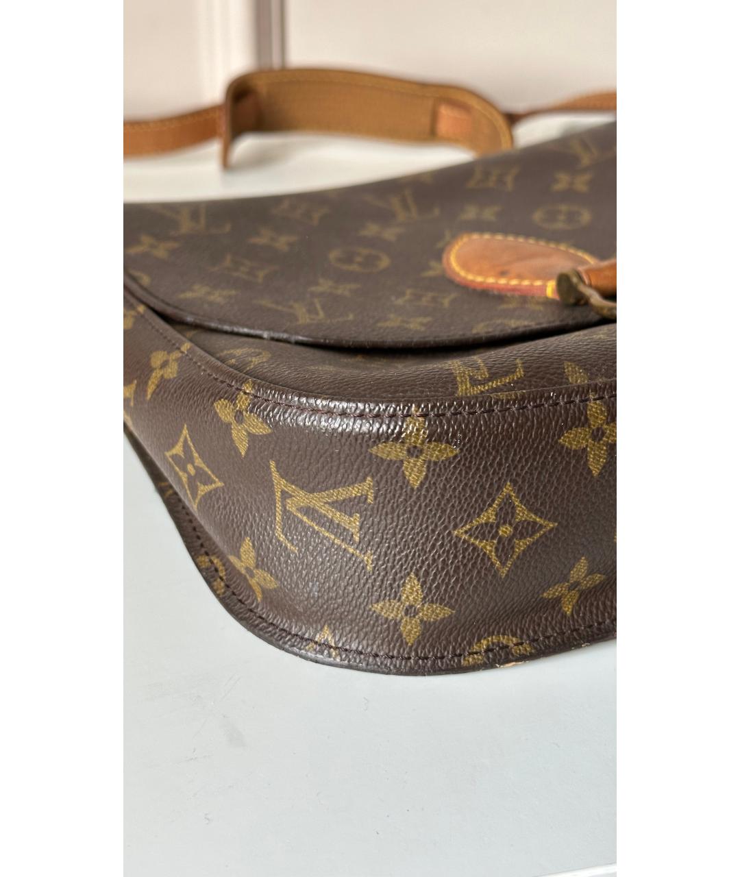 LOUIS VUITTON Коричневая кожаная сумка через плечо, фото 7