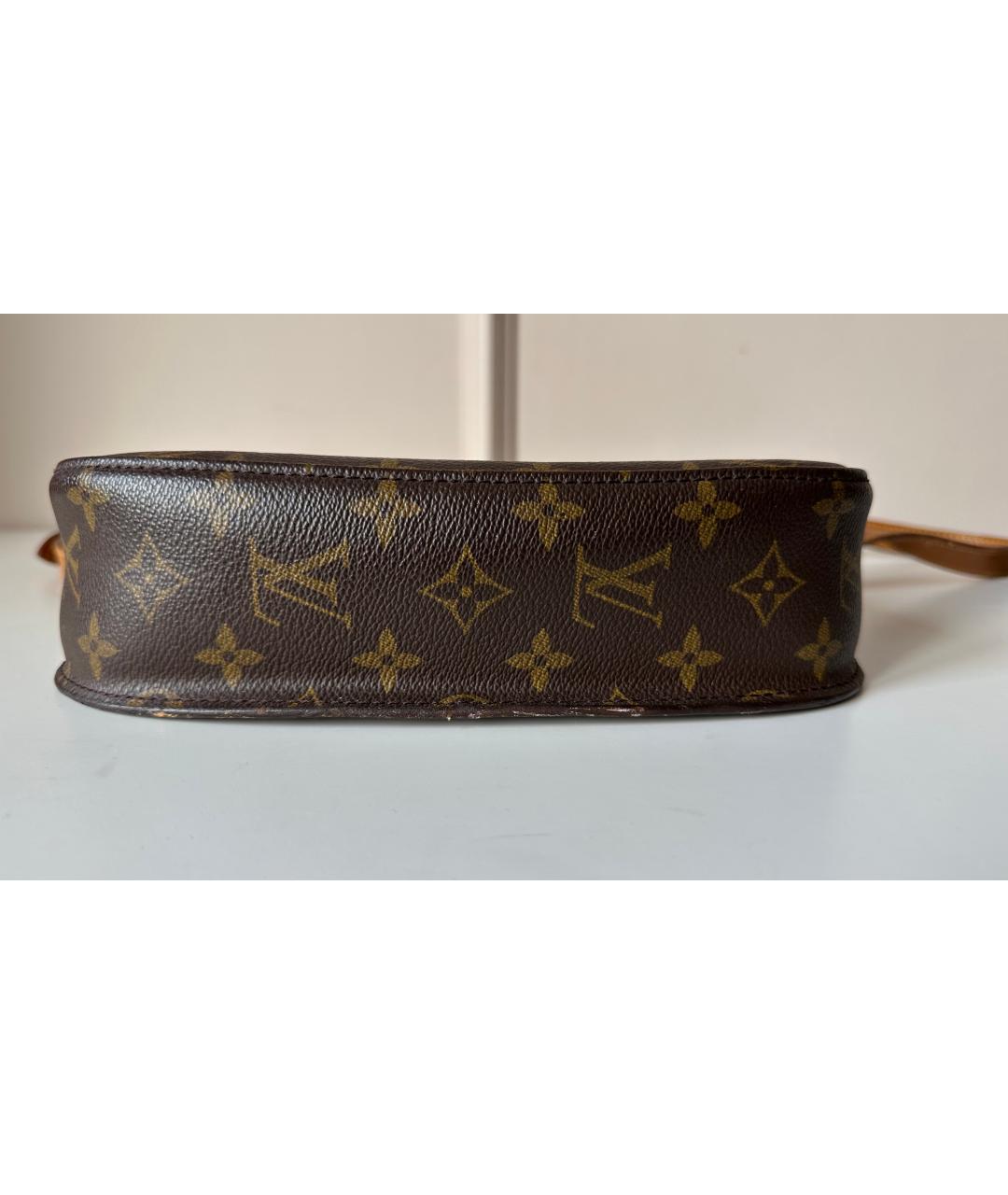 LOUIS VUITTON Коричневая кожаная сумка через плечо, фото 6
