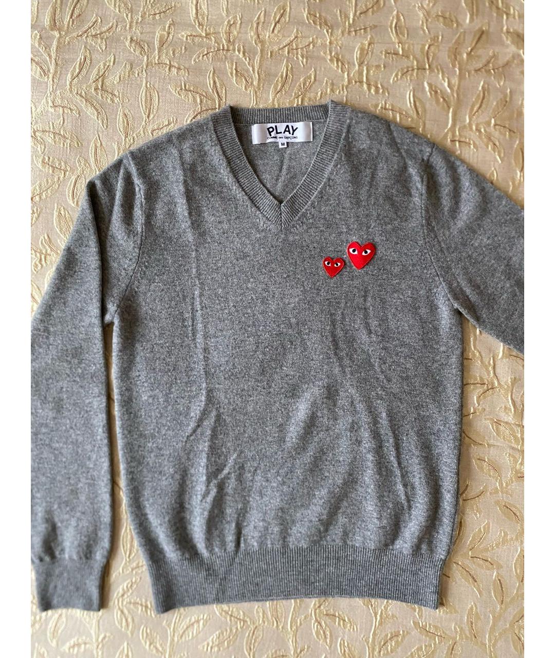 COMME DES GARÇONS PLAY Серый шерстяной джемпер / свитер, фото 7