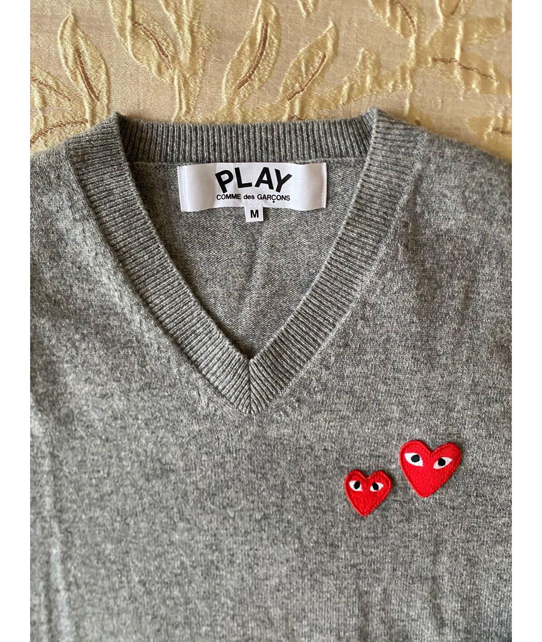 COMME DES GARÇONS PLAY Серый шерстяной джемпер / свитер, фото 3