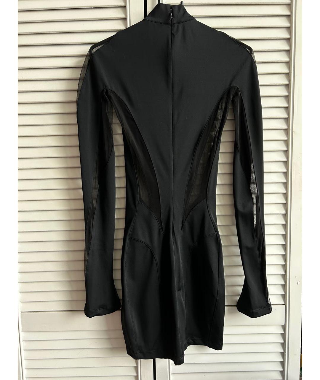 MUGLER Черное полиамидовое коктейльное платье, фото 5