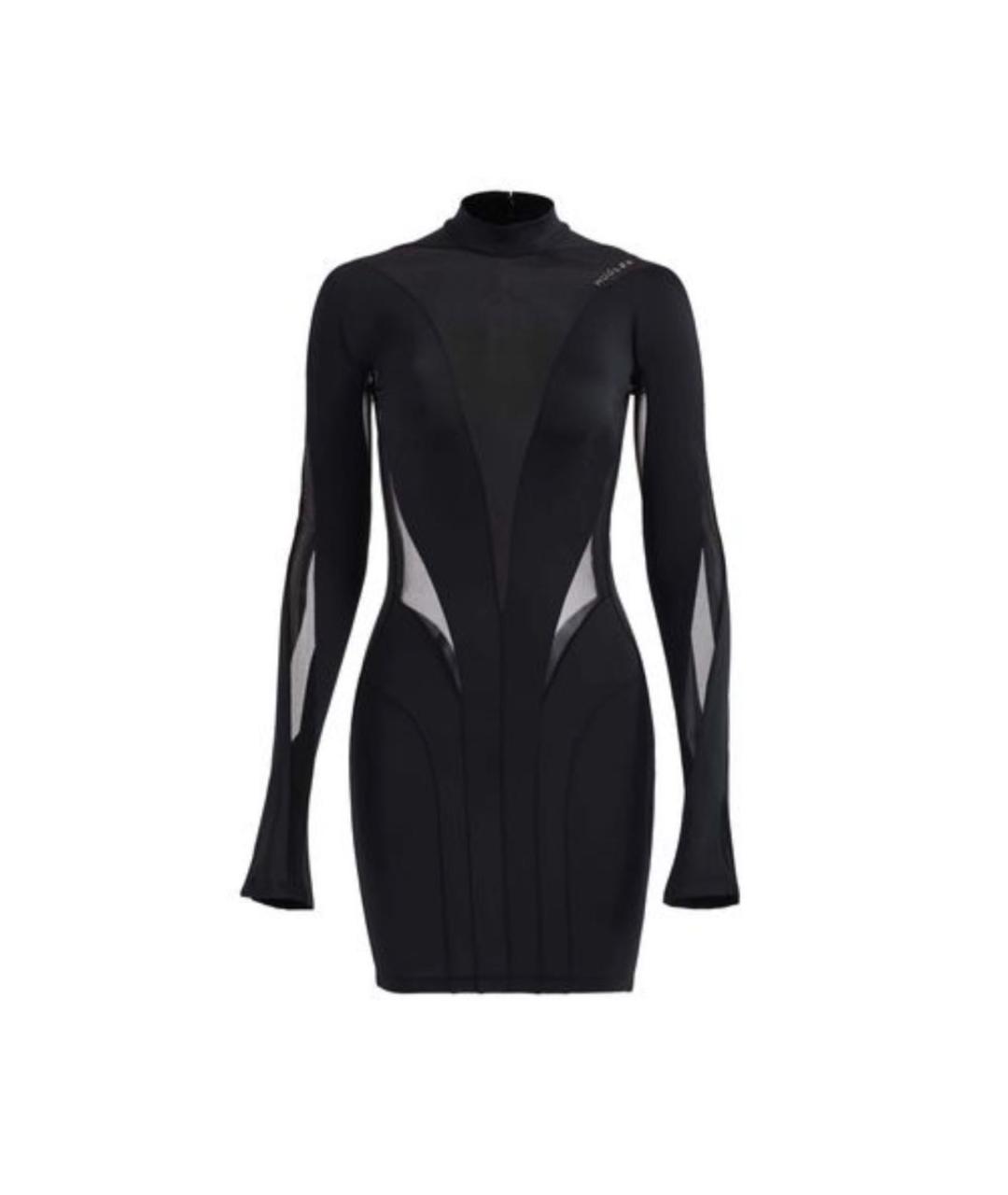 MUGLER Черное полиамидовое коктейльное платье, фото 9
