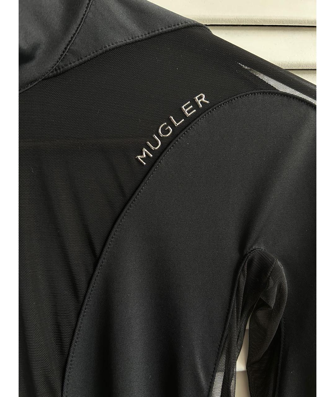 MUGLER Черное полиамидовое коктейльное платье, фото 6