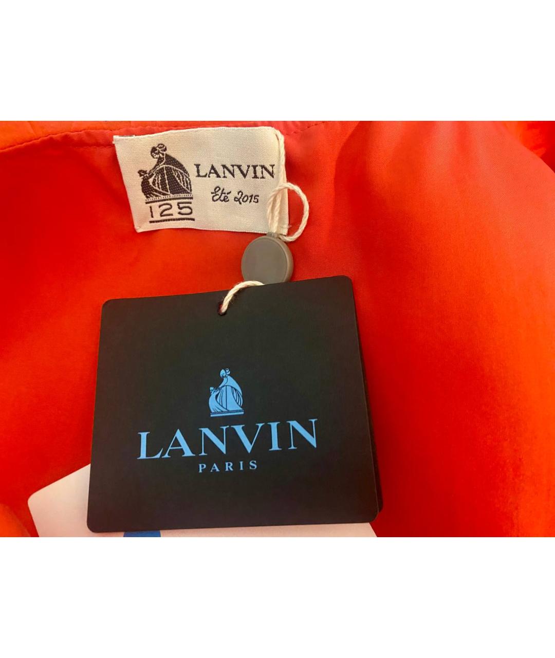 LANVIN Красная шифоновая блузы, фото 5