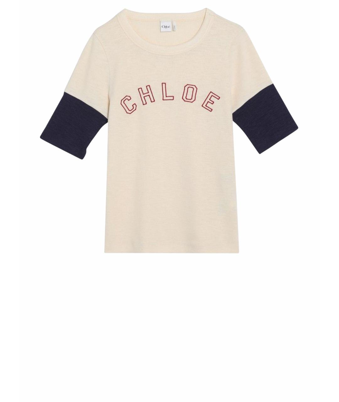 CHLOE Бежевая хлопковая футболка, фото 1