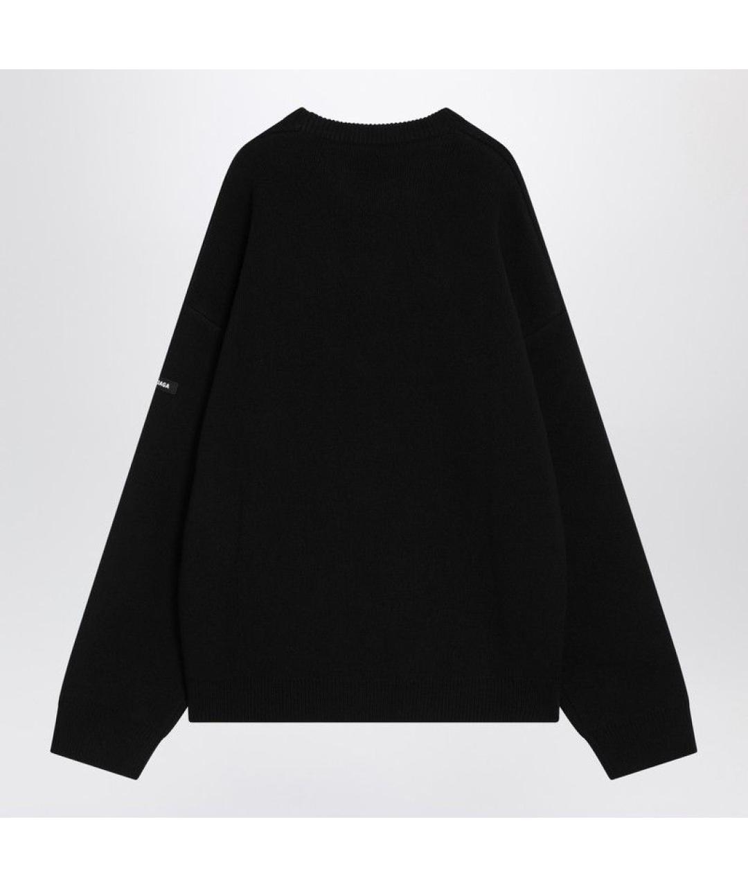 BALENCIAGA Черный шерстяной джемпер / свитер, фото 2