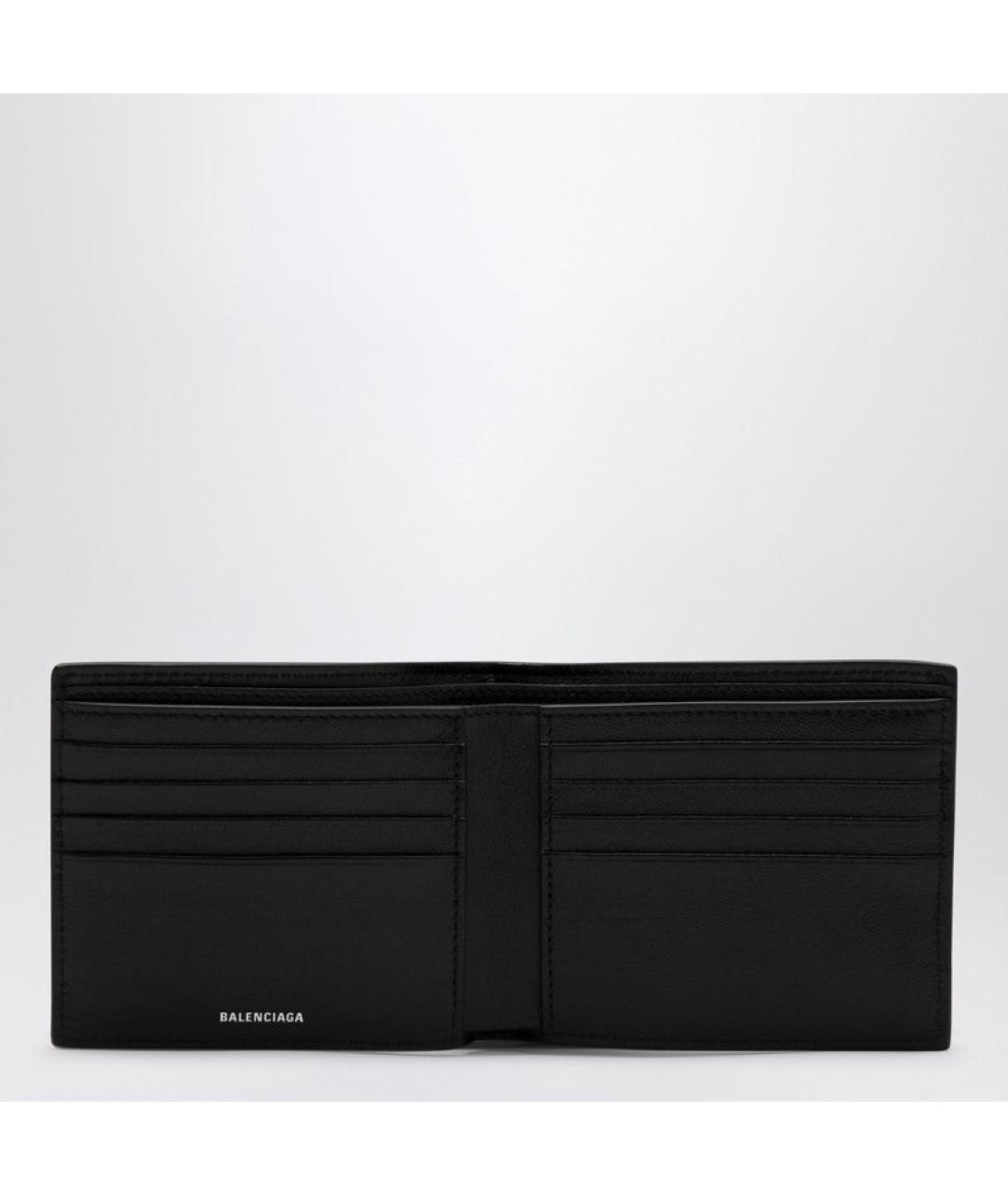 BALENCIAGA Черный кожаный кошелек, фото 2