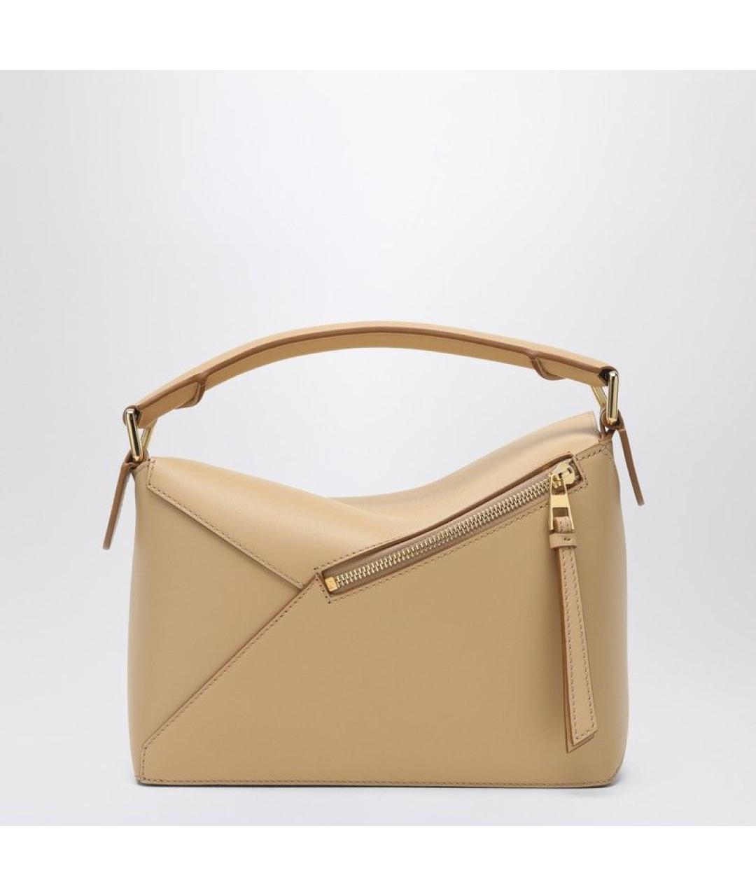 LOEWE Бежевая кожаная сумка через плечо, фото 2