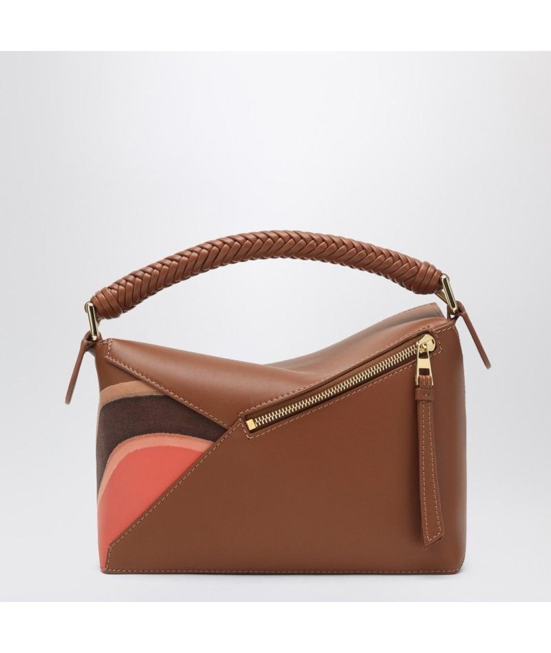 LOEWE Коричневая кожаная сумка через плечо, фото 2