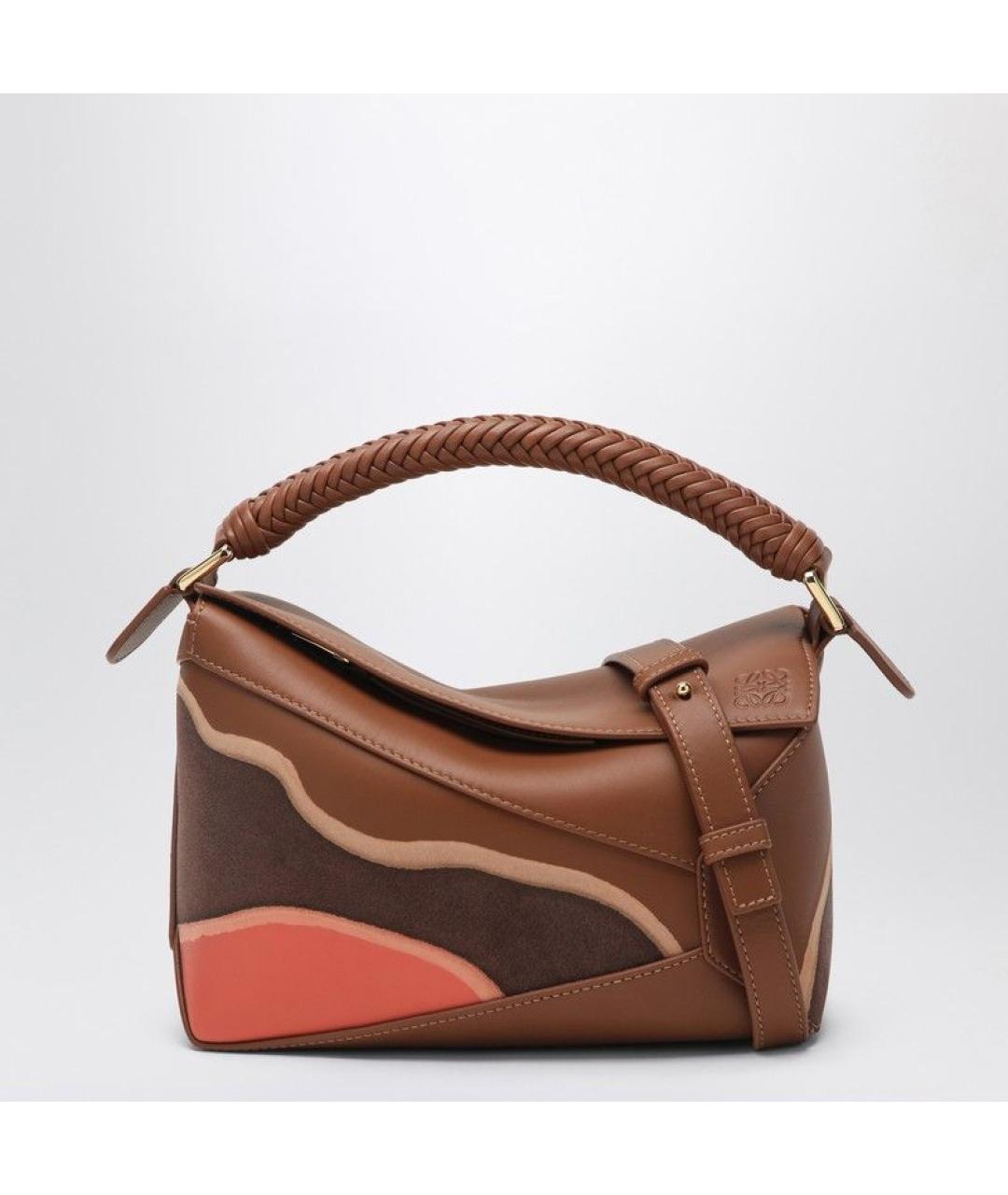 LOEWE Коричневая кожаная сумка через плечо, фото 3