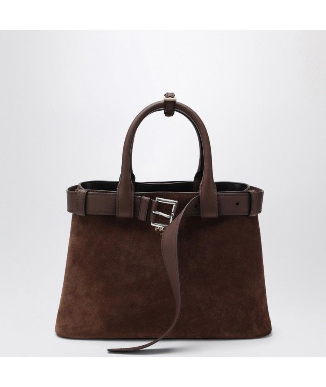 PRADA Коричневая кожаная сумка тоут, фото 3