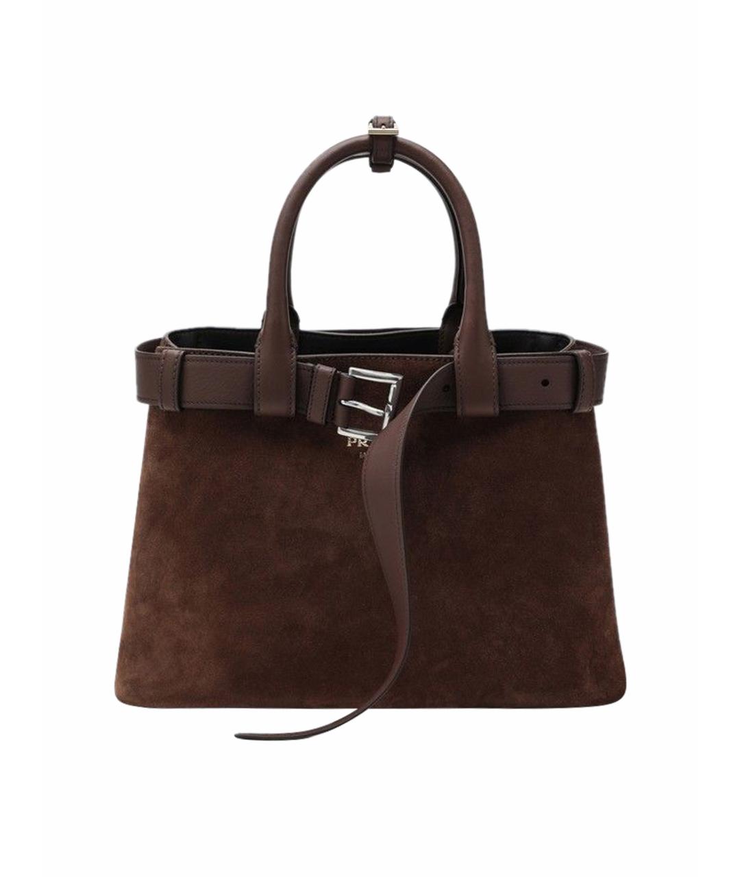 PRADA Коричневая кожаная сумка тоут, фото 1