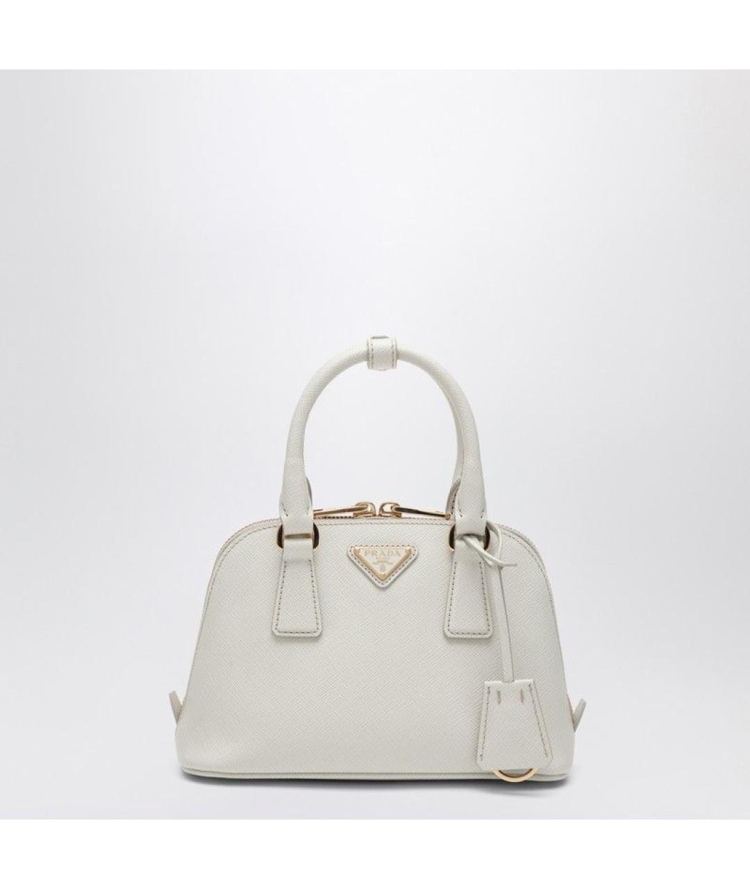 PRADA Белая кожаная сумка тоут, фото 3
