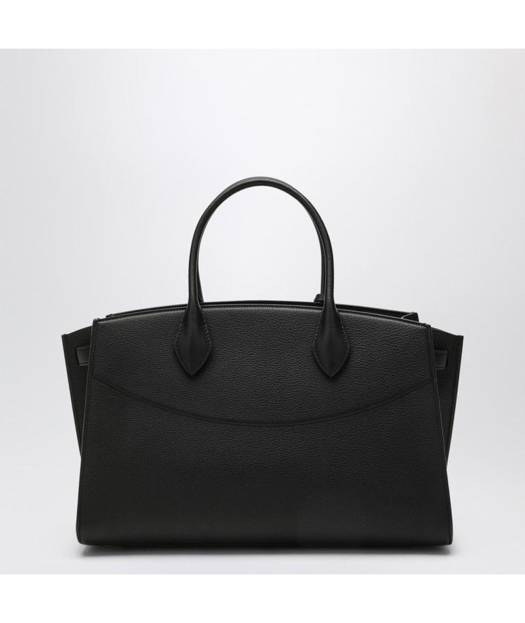 FERRAGAMO Черная кожаная сумка тоут, фото 2