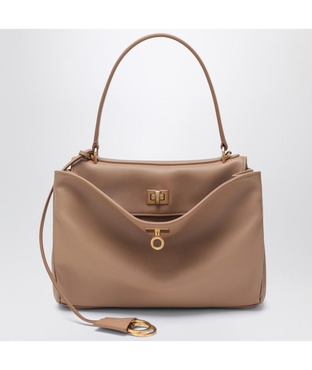 BALENCIAGA Бежевая кожаная сумка тоут, фото 3