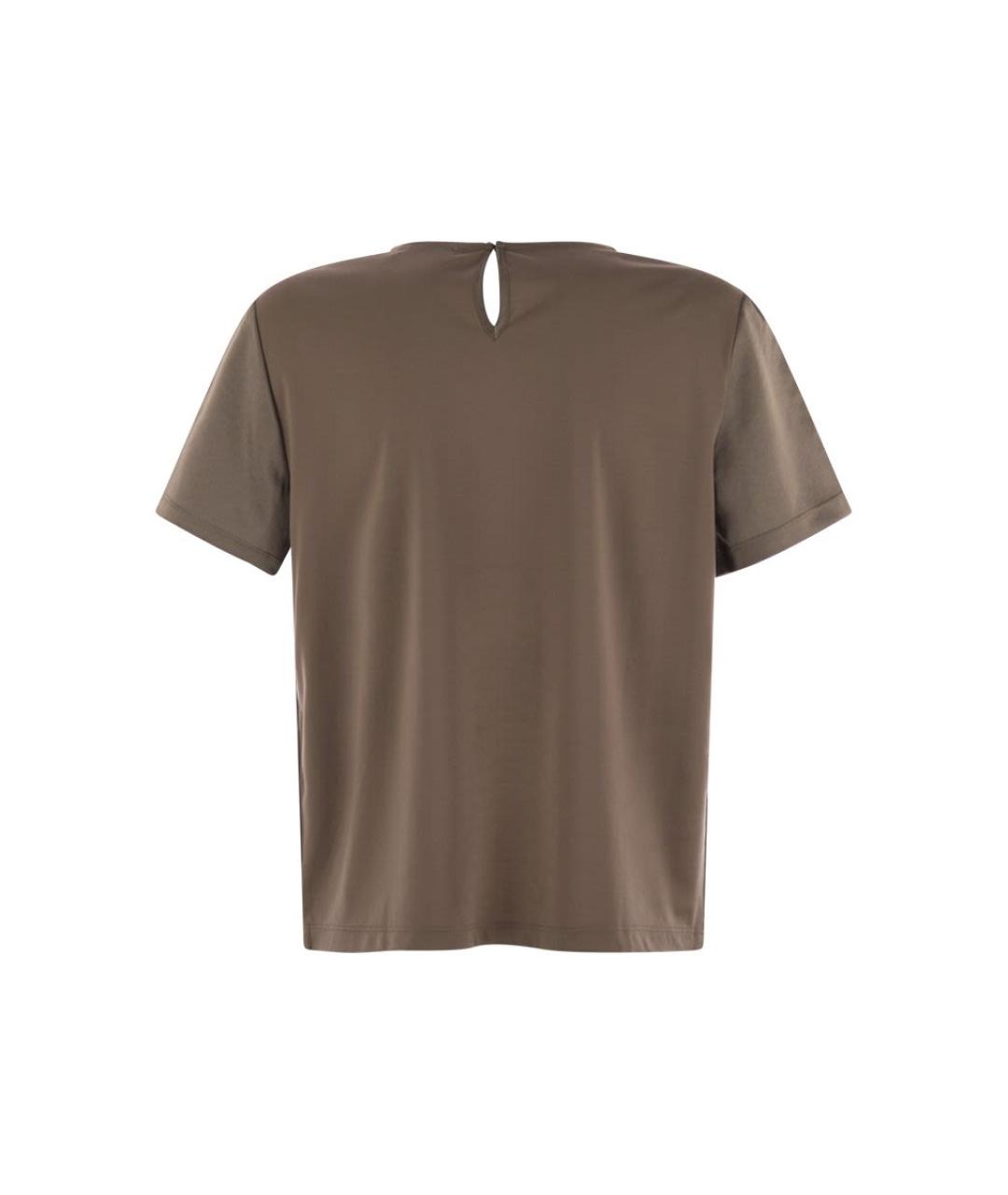 WEEKEND MAX MARA Коричневая полиэстеровая футболка, фото 2