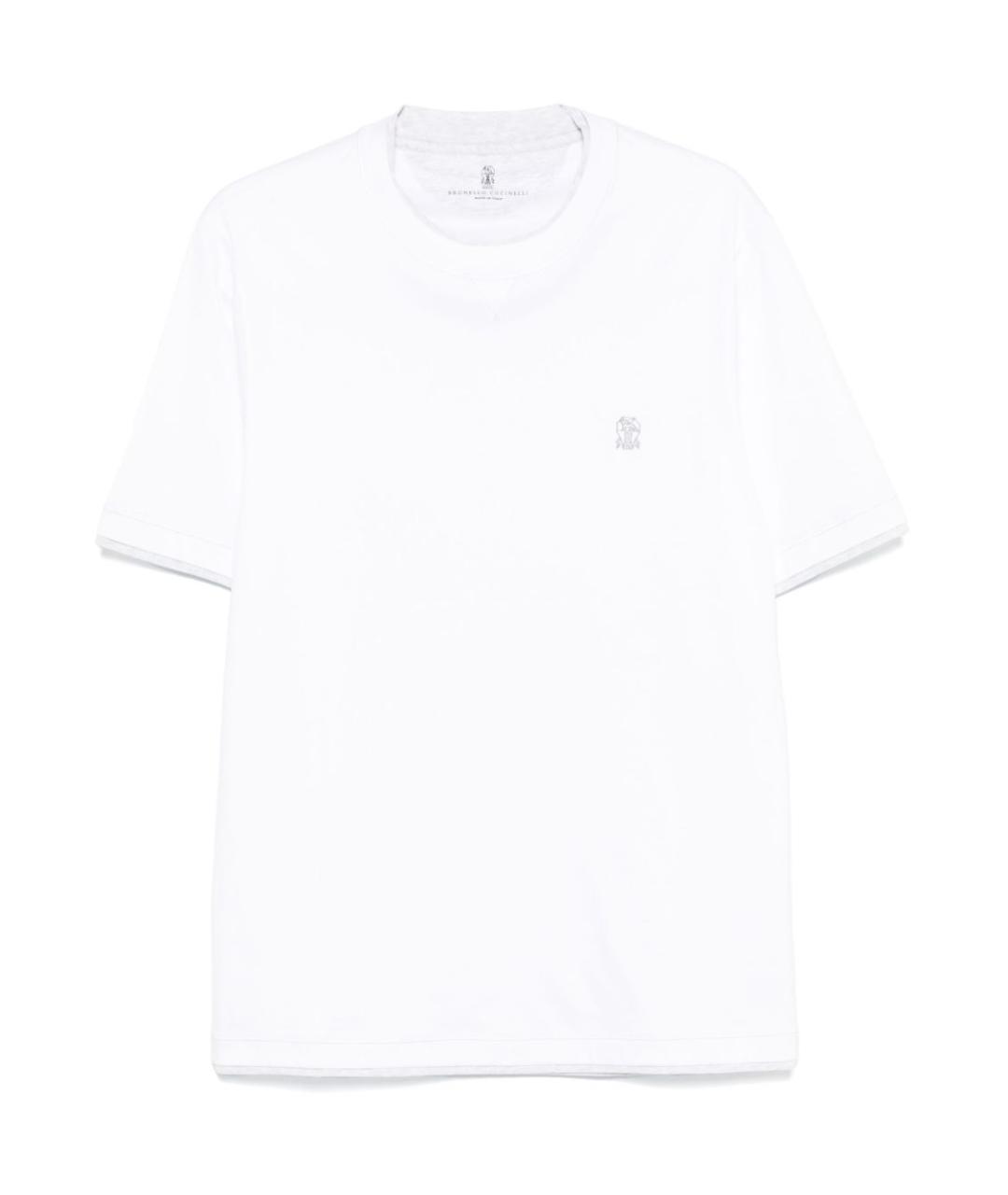 BRUNELLO CUCINELLI Белая хлопковая футболка, фото 1