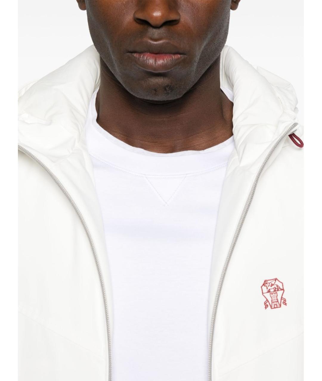 BRUNELLO CUCINELLI Белая хлопковая футболка, фото 3