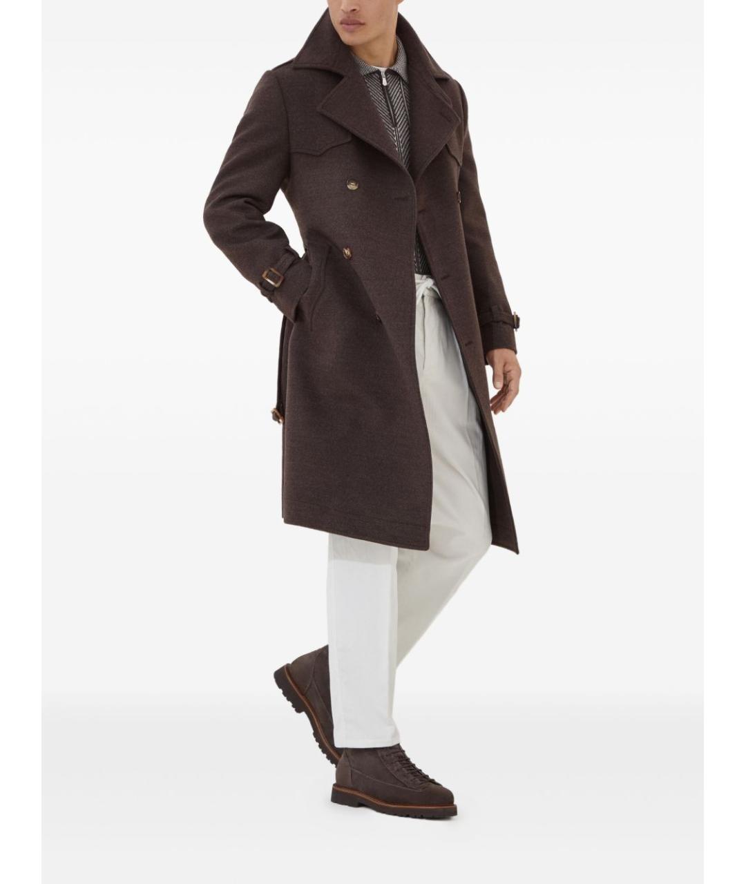 BRUNELLO CUCINELLI Белые хлопковые повседневные брюки, фото 5