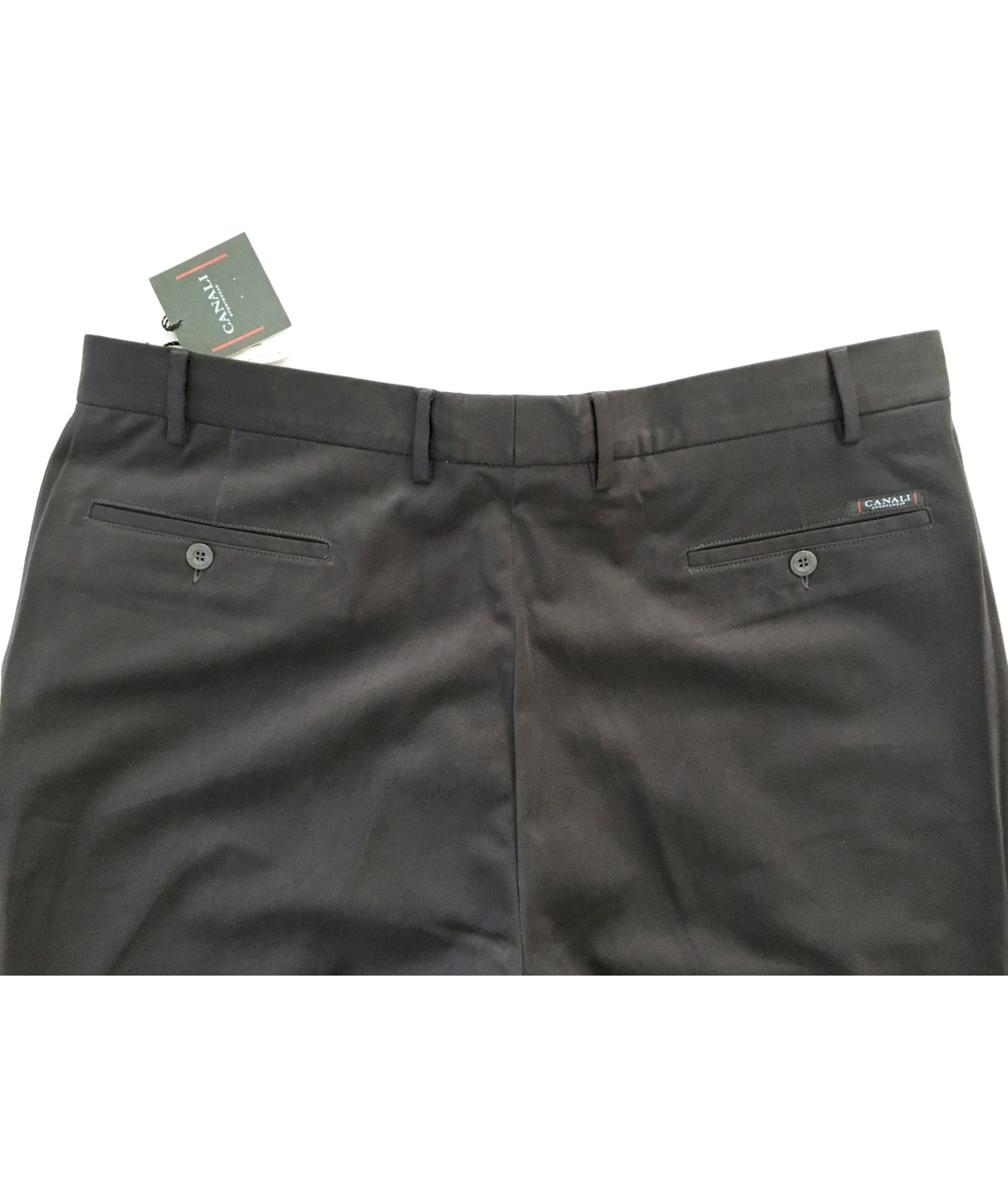 CANALI Серые хлопко-эластановые повседневные брюки, фото 7