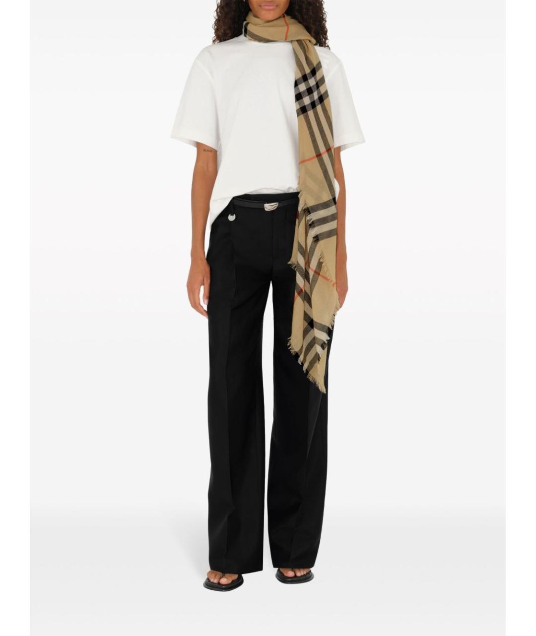 BURBERRY Бежевый шерстяной шарф, фото 5