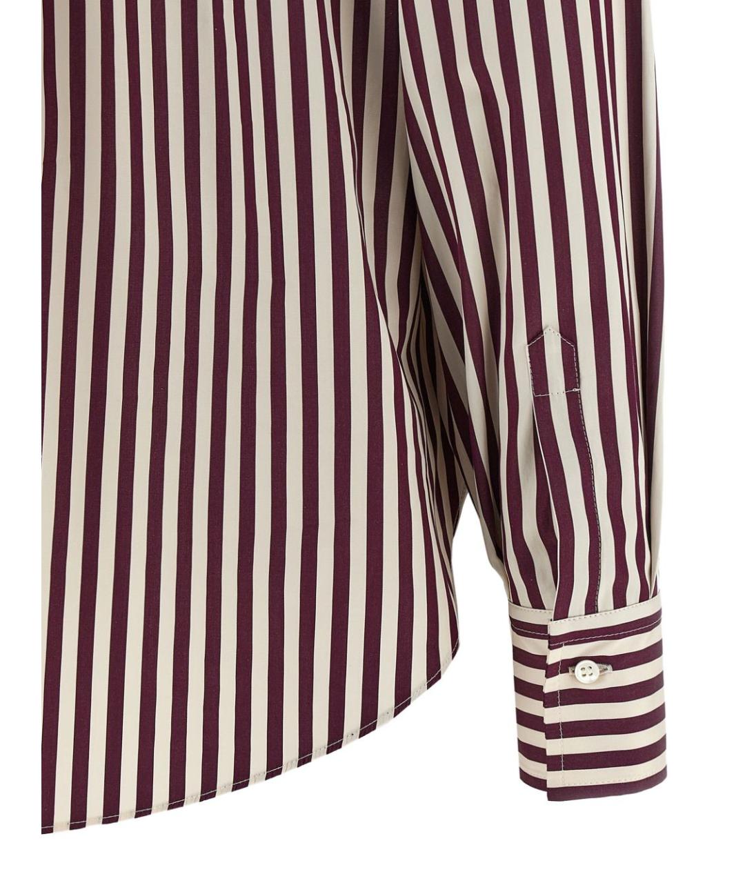 BRUNELLO CUCINELLI Бордовая хлопковая рубашка, фото 2