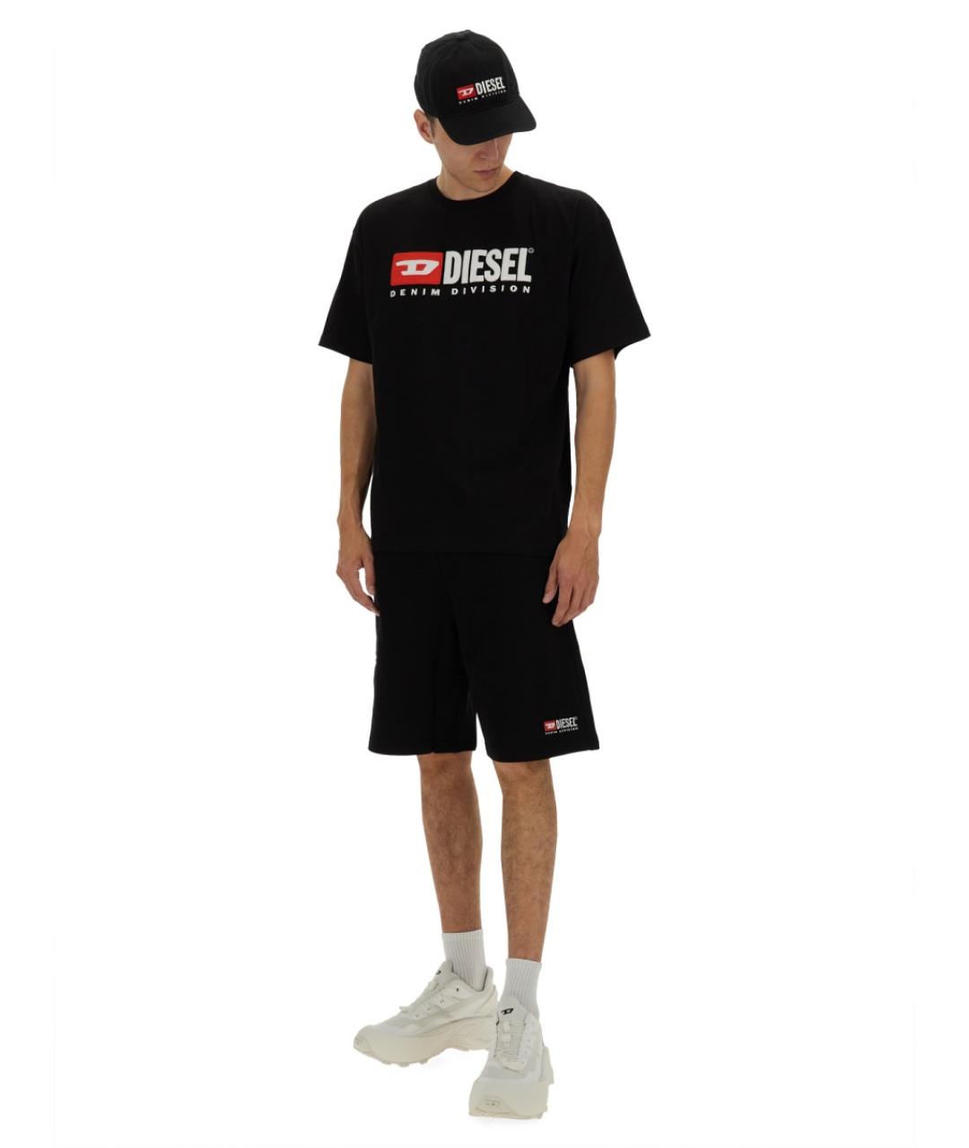 DIESEL Черная хлопковая футболка, фото 2