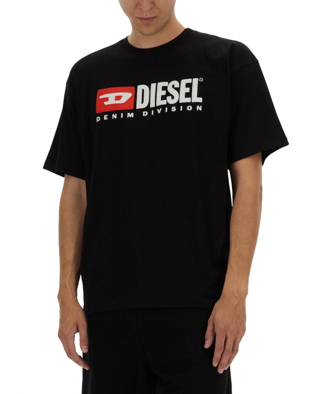 DIESEL Черная хлопковая футболка, фото 4