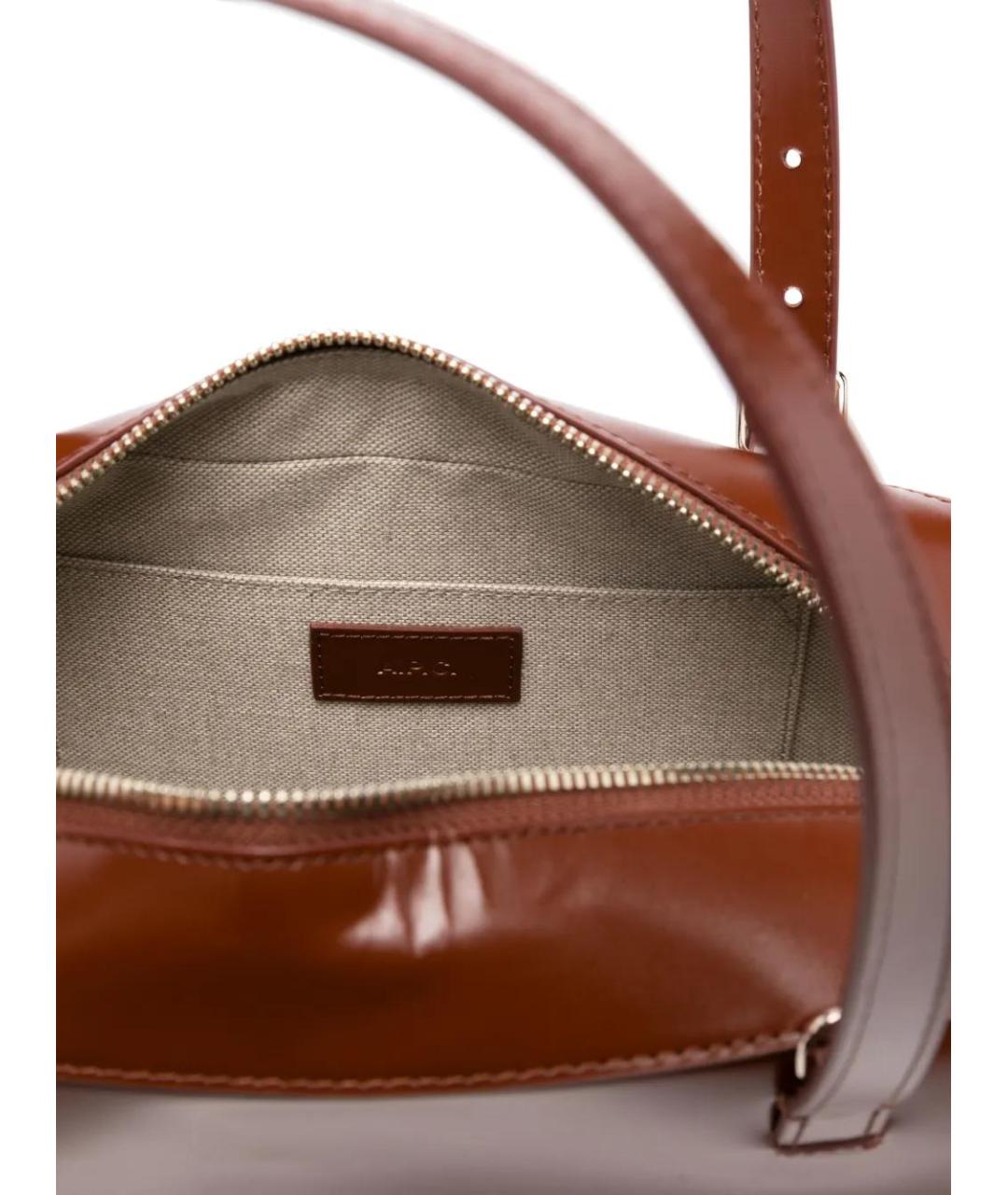 A.P.C. Коричневая кожаная сумка тоут, фото 5