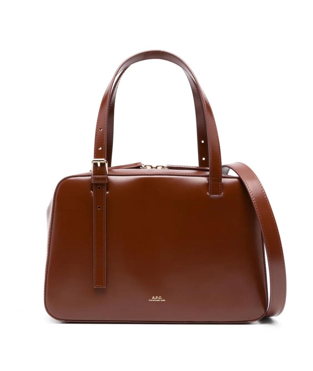 A.P.C. Коричневая кожаная сумка тоут, фото 1