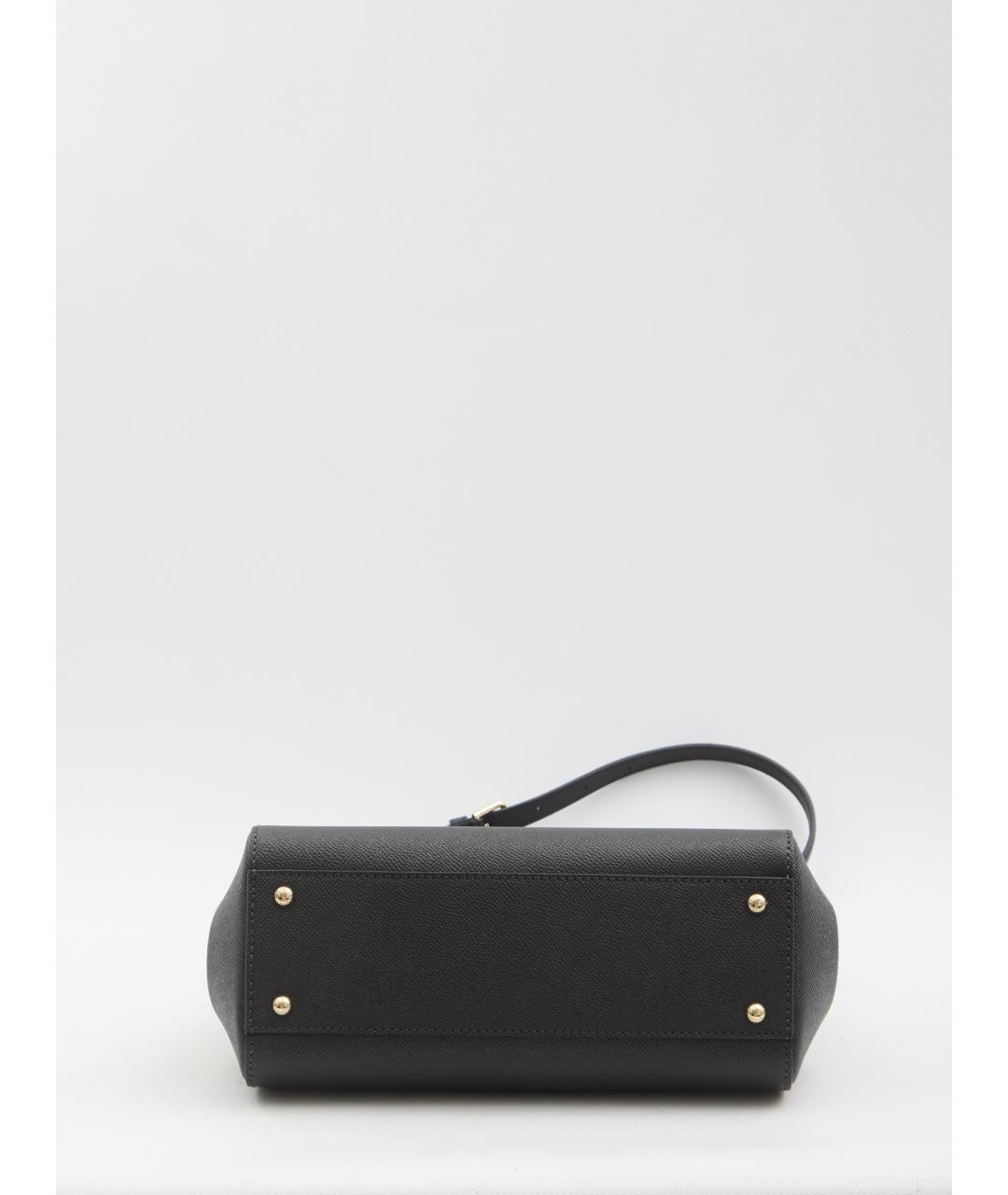 DOLCE&GABBANA Черная кожаная сумка с короткими ручками, фото 4