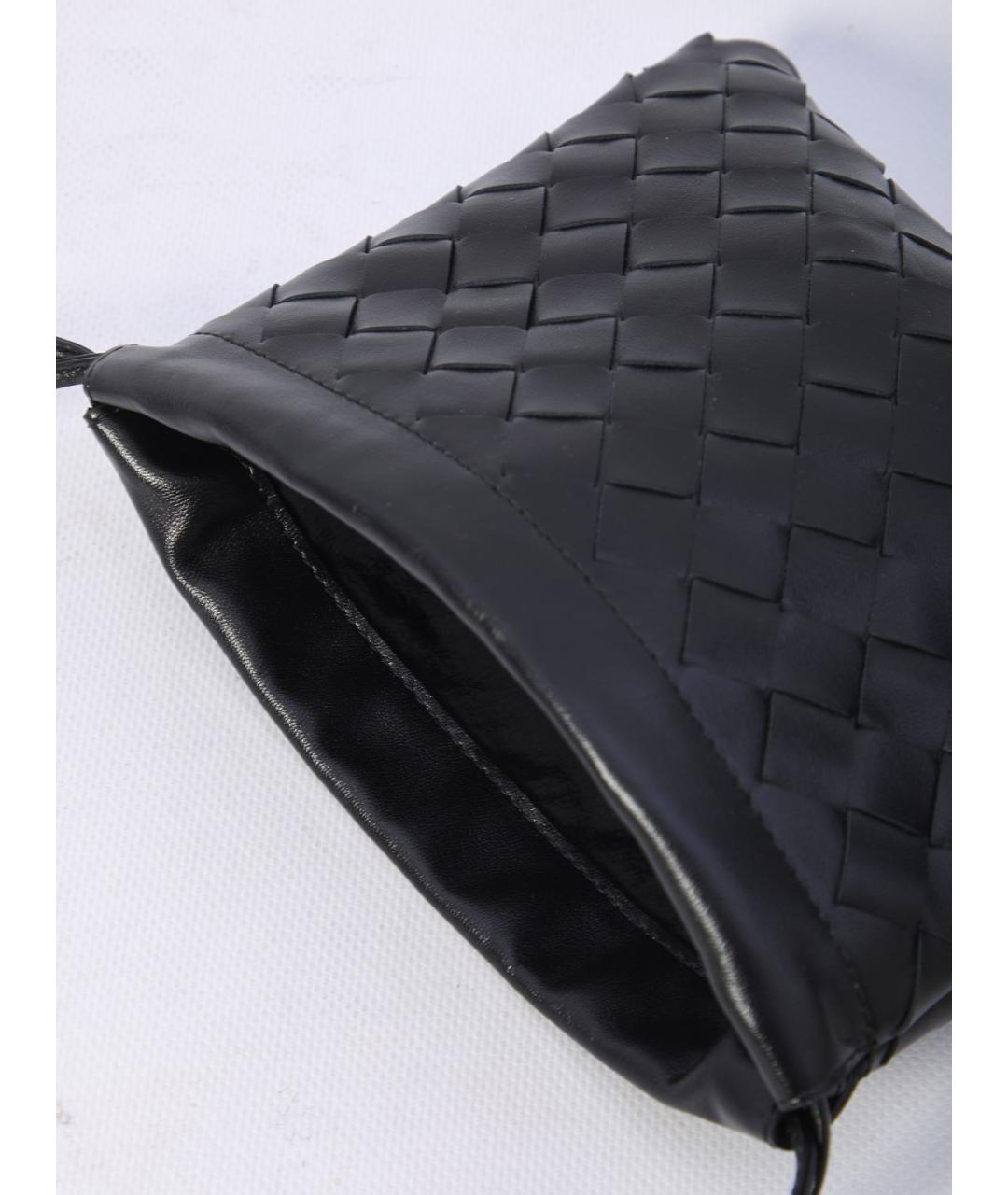 BOTTEGA VENETA Черная кожаная сумка через плечо, фото 4