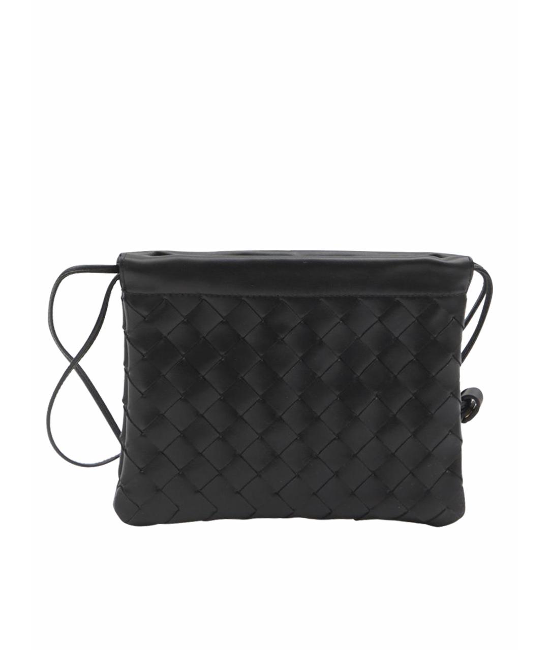 BOTTEGA VENETA Черная кожаная сумка через плечо, фото 1