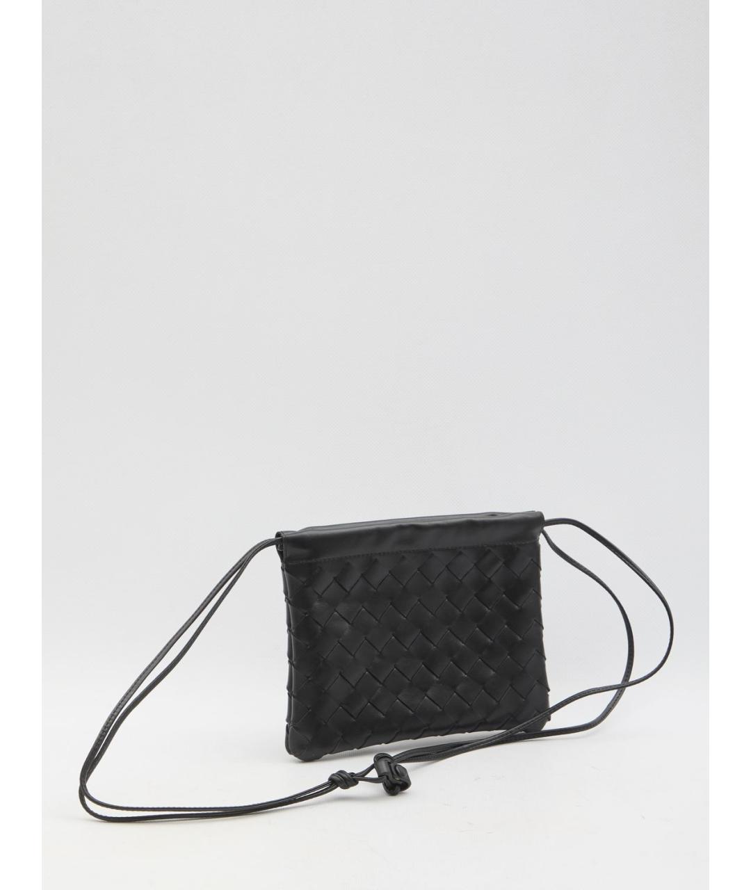 BOTTEGA VENETA Черная кожаная сумка через плечо, фото 2