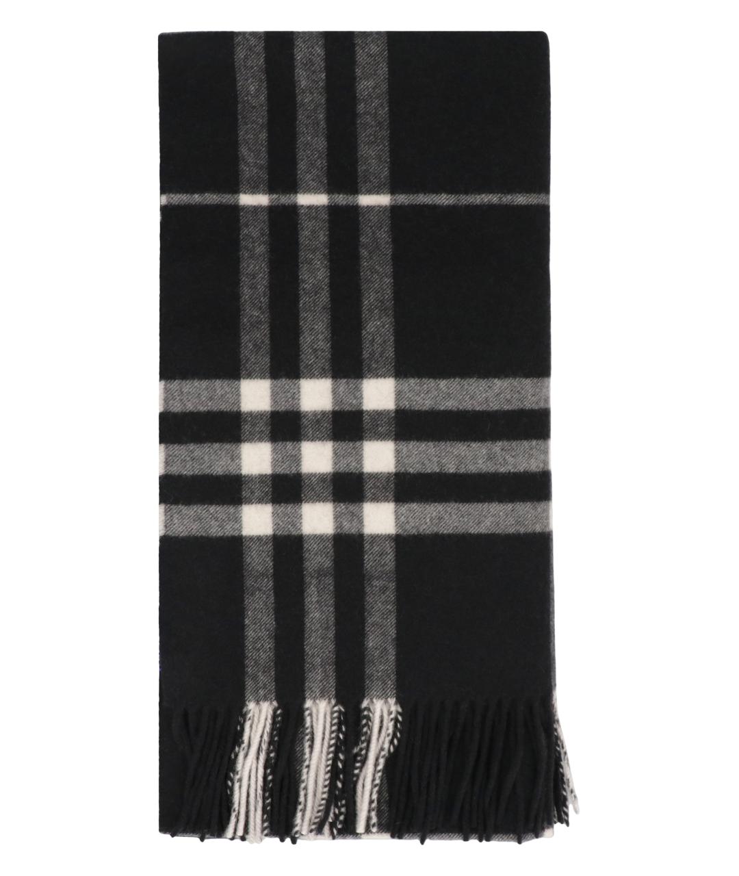 BURBERRY Черный кашемировый шарф, фото 1