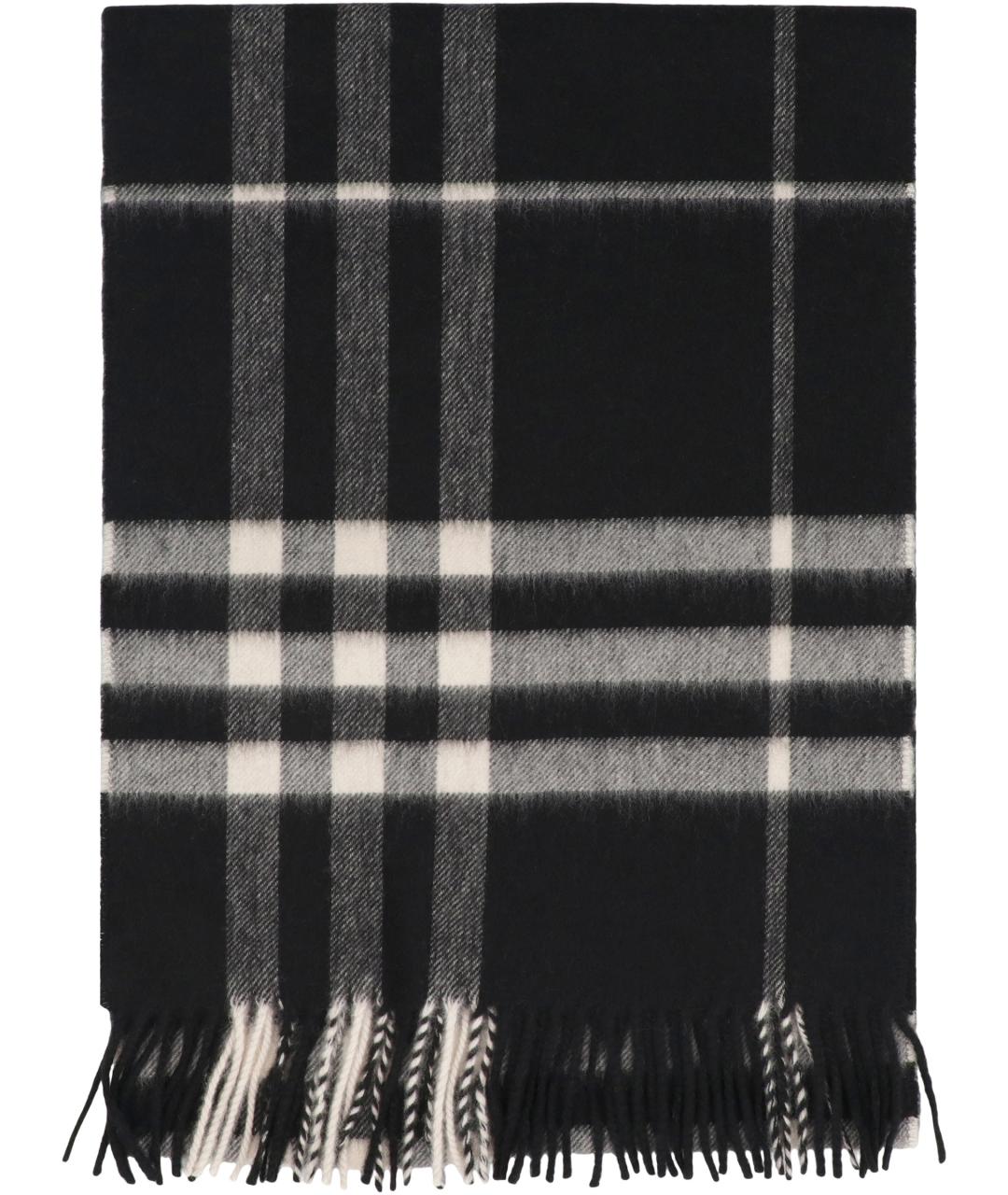 BURBERRY Черный кашемировый шарф, фото 2