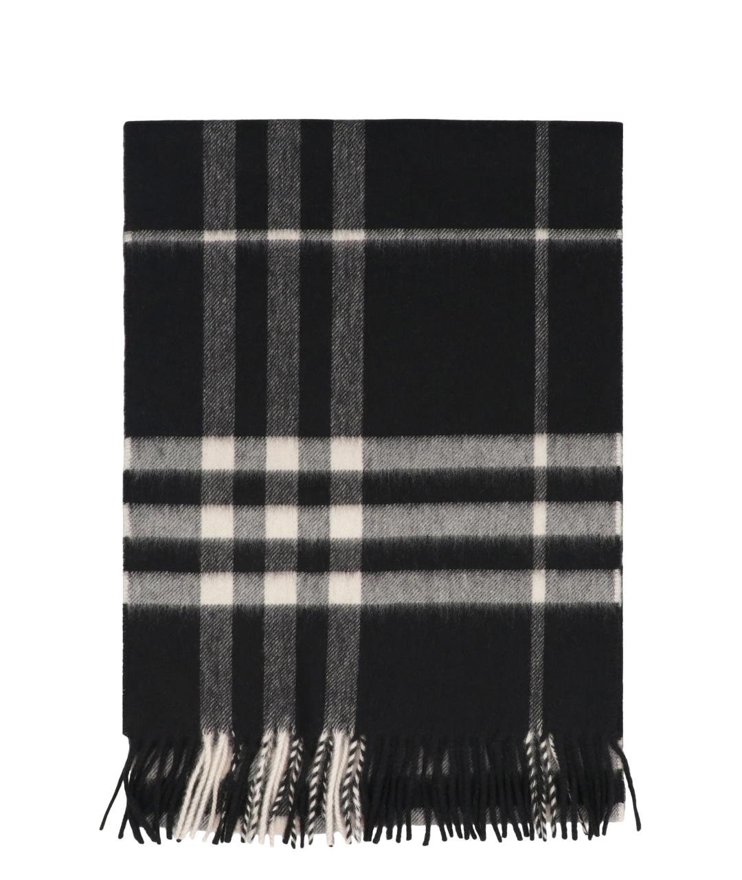 BURBERRY Черный кашемировый шарф, фото 1