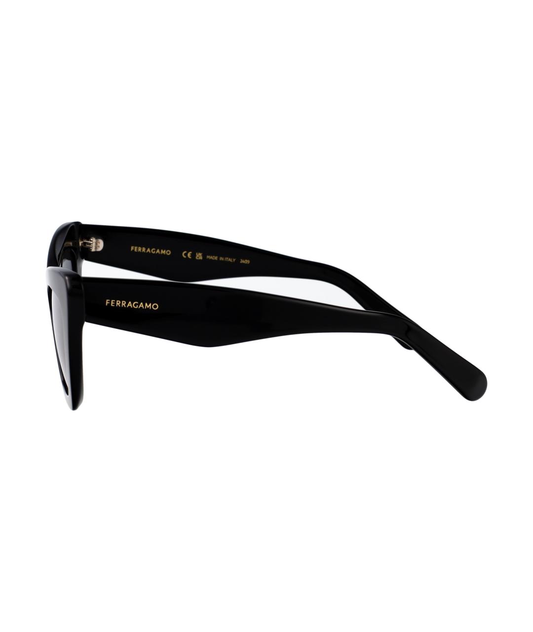 FERRAGAMO Черные пластиковые солнцезащитные очки, фото 3