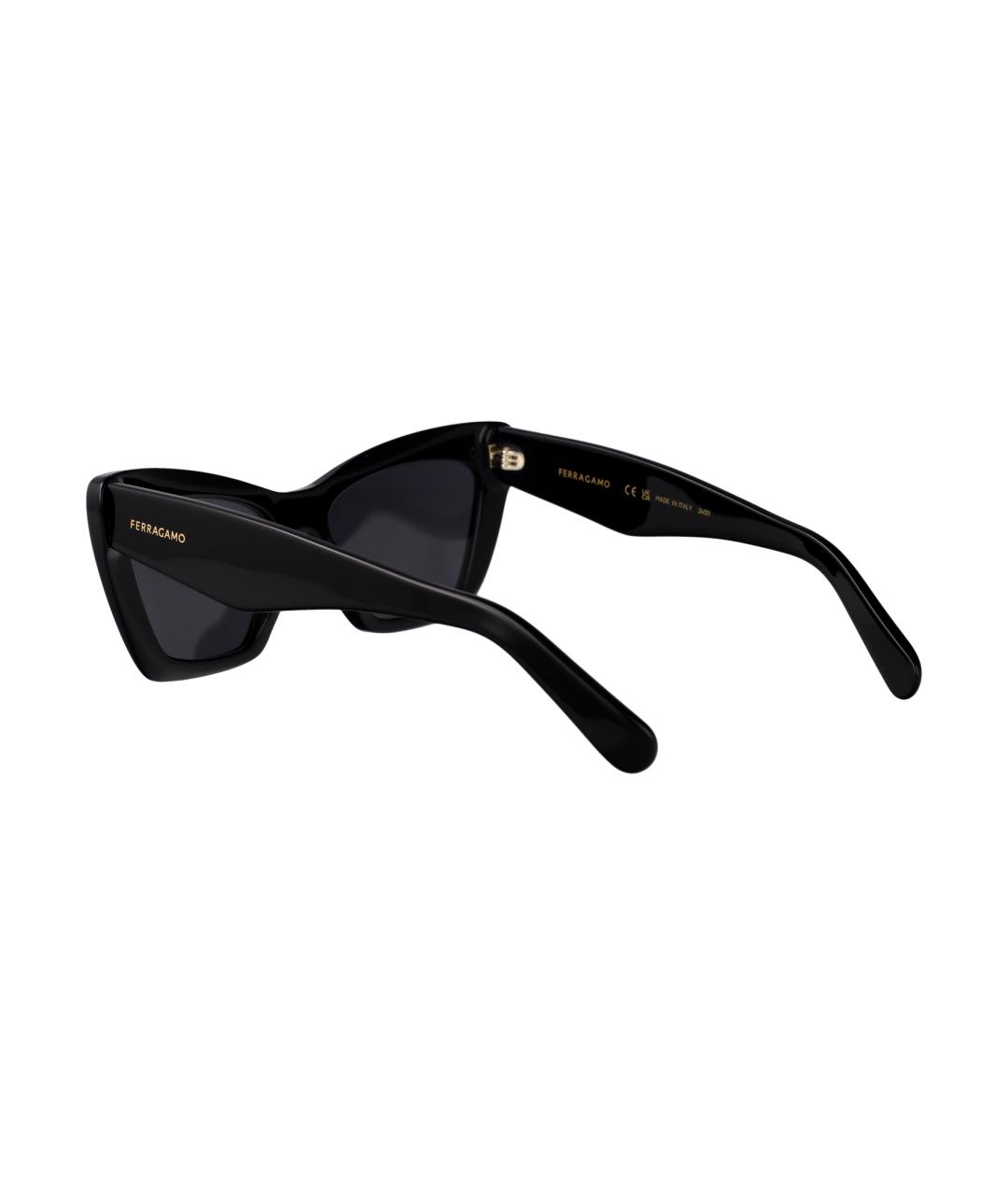FERRAGAMO Черные пластиковые солнцезащитные очки, фото 4