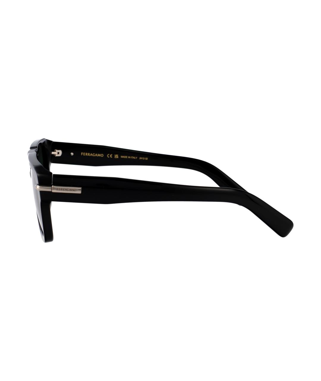 FERRAGAMO Черные пластиковые солнцезащитные очки, фото 3