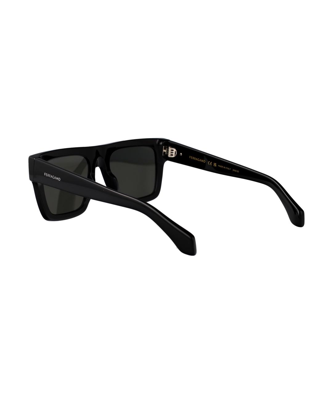 FERRAGAMO Черные пластиковые солнцезащитные очки, фото 4